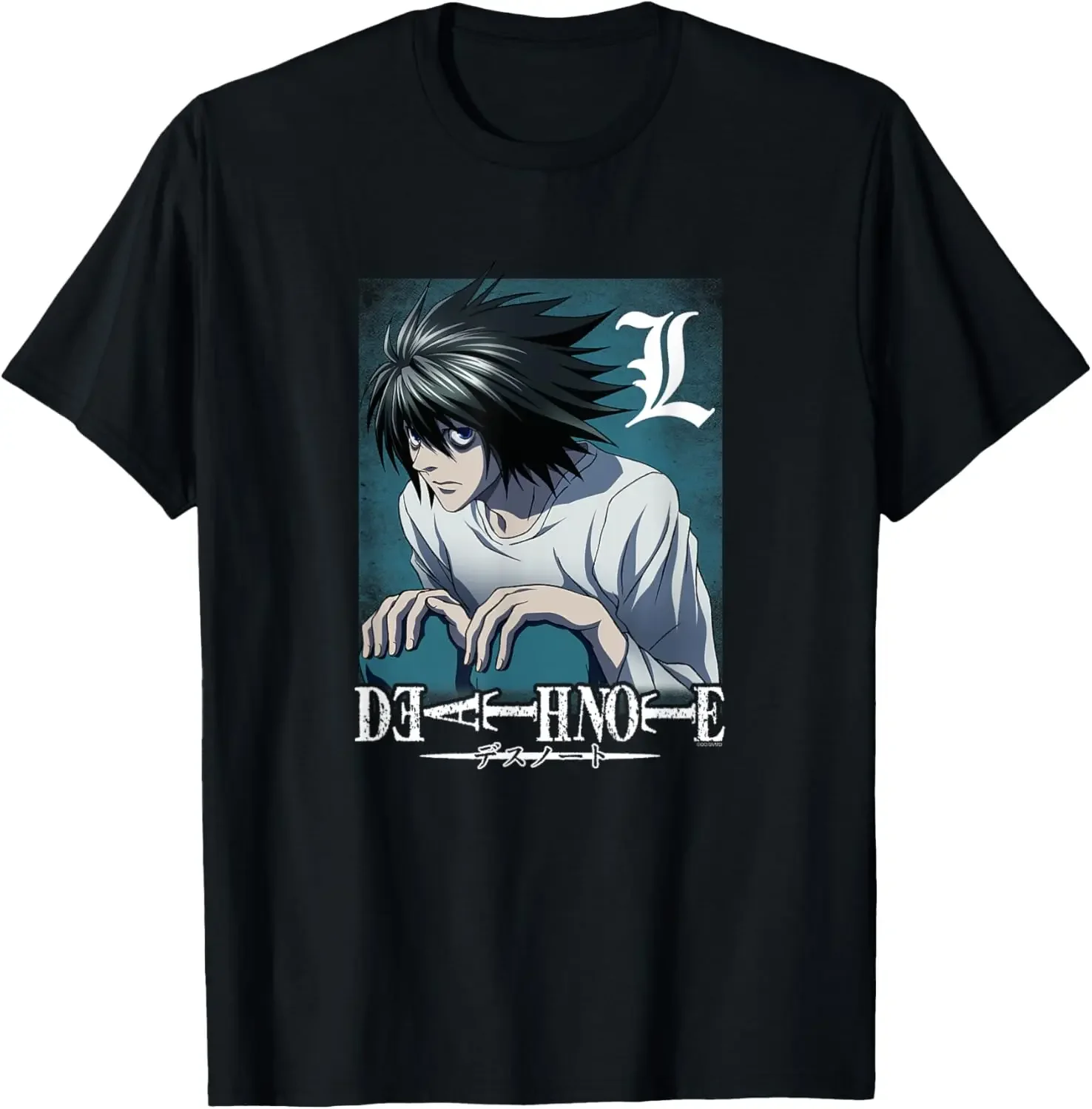 Death Note L Crouching and Logo T-Shirt