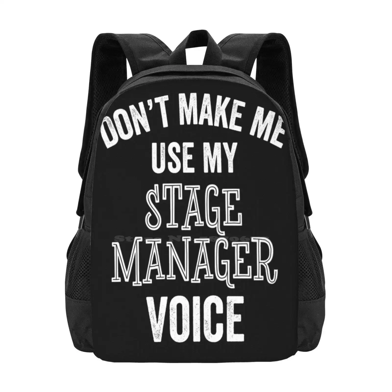 

Stage Manager Voice Funny Theater Stage Crew Gift Hot Sale Schoolbag Backpack Fashion Bags Stage Managers Stage Managing Stage
