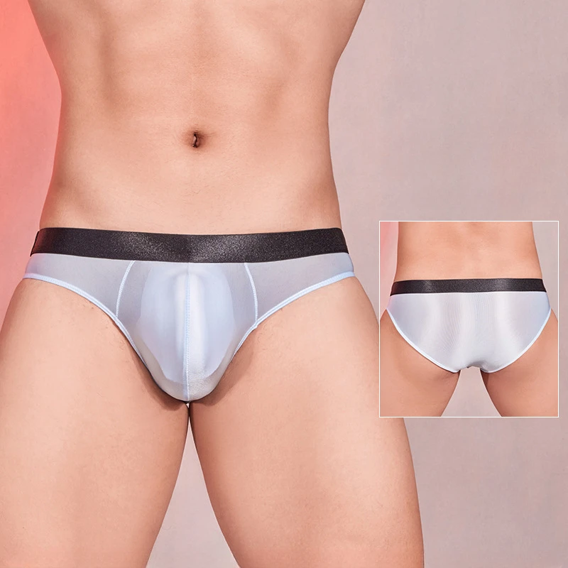 Mens Bikini Underwear Ultra-Thin Transparent Jockstrap U Convex Pouch Lingerie Underpants Oil Shiny See Through Seamless Briefs