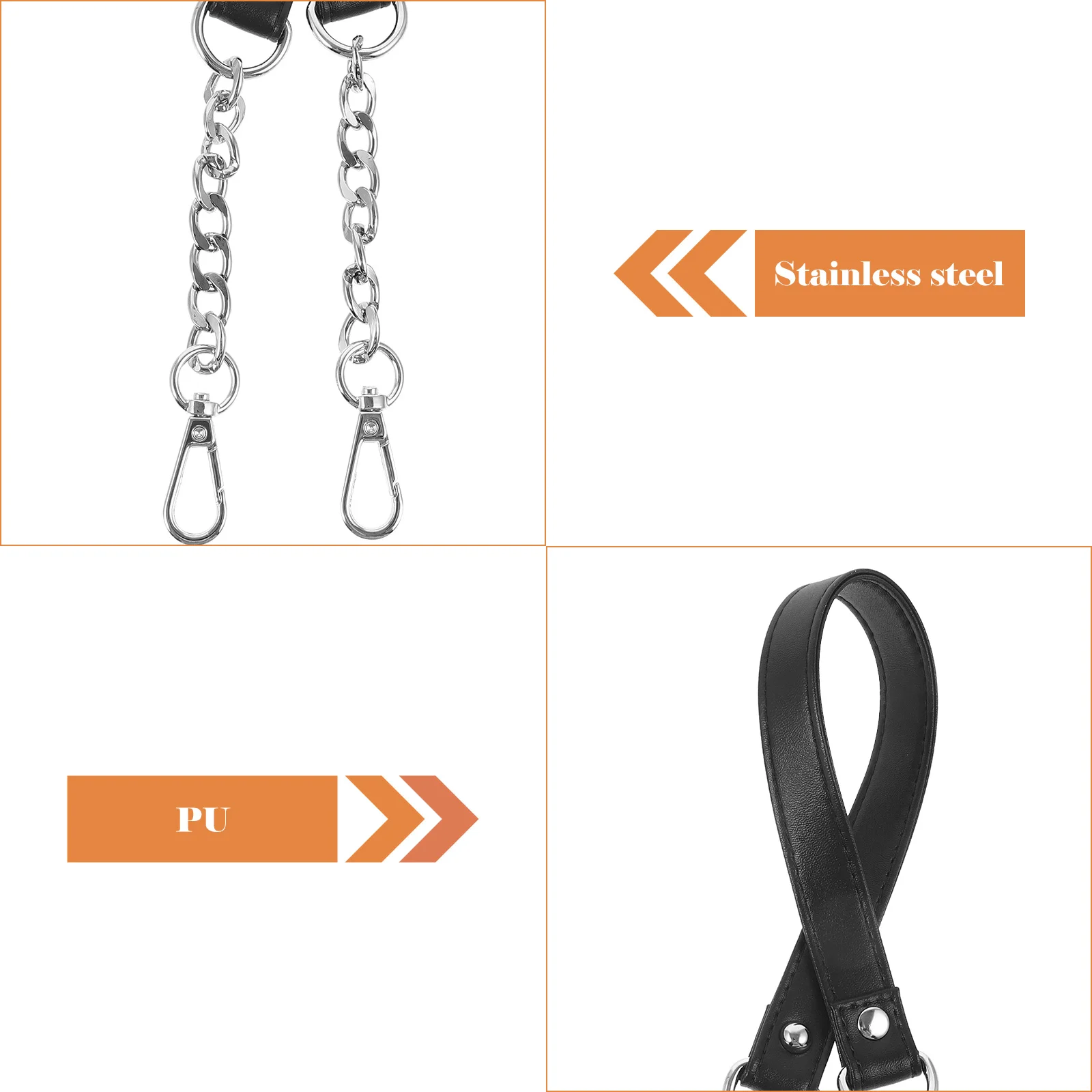 حزام حقيبة بمشبك مزدوج قابل للتعديل على الكتف وسلسلة بديلة وحزام كروس متين لحقيبة اليد النسائية