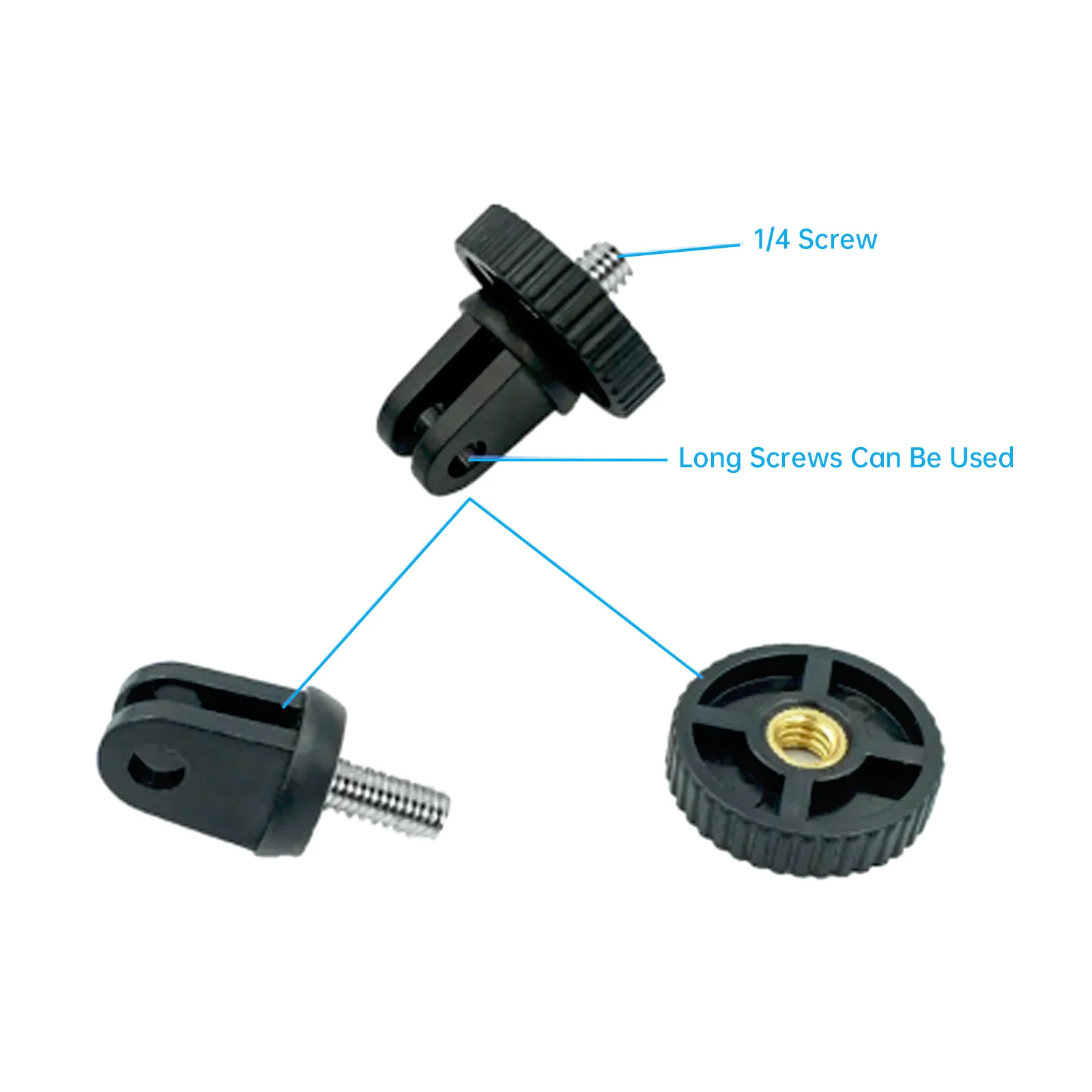 1/4 Screw Converter Action Camera Gopro Accessories for Gopro 12 11 10 9 Eken Sjcam Insta360 X2 X3 X4 R DJI Mini Tripod Adapter