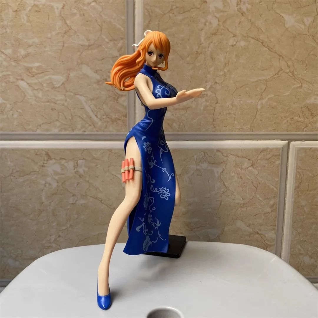 Nami Figure One Piece Figures Cheongsam Nami Anime Figure Sexy Girl Pvc Models Kung Fustatue Collectible Toys Doll Ornament Gift