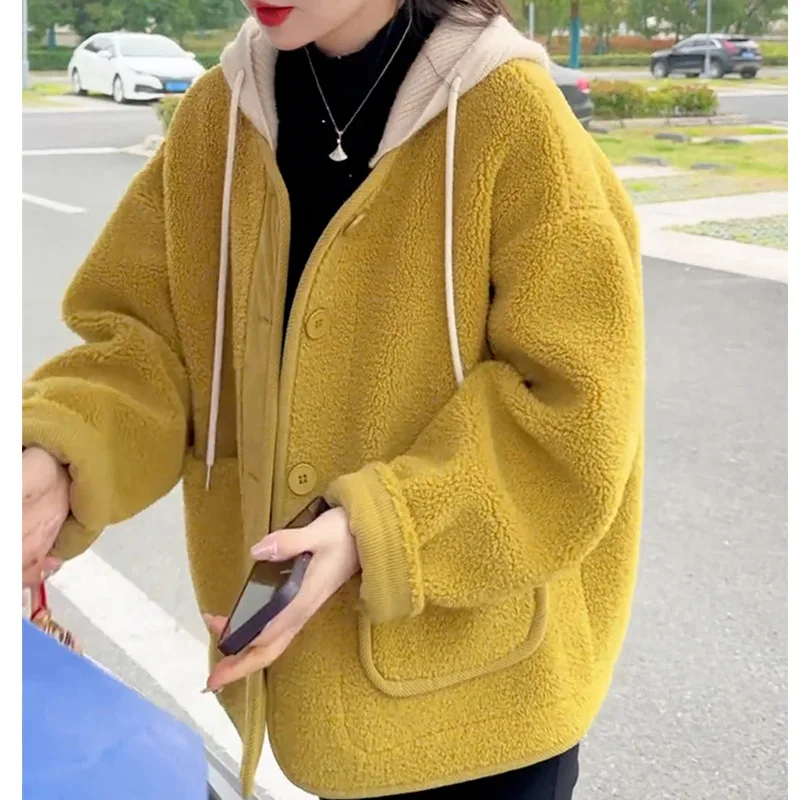 Lamb wool coat women's 2025 autumn and winter new casual loose particle fleece warm thick top
