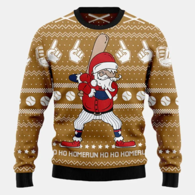 

Забавные бейсбольные мячи с 3D принтом, рождественский уродливый свитер для мужчин, новый пуловер с круглым вырезом, толстовки, мужской рождественский подарок, джемпер