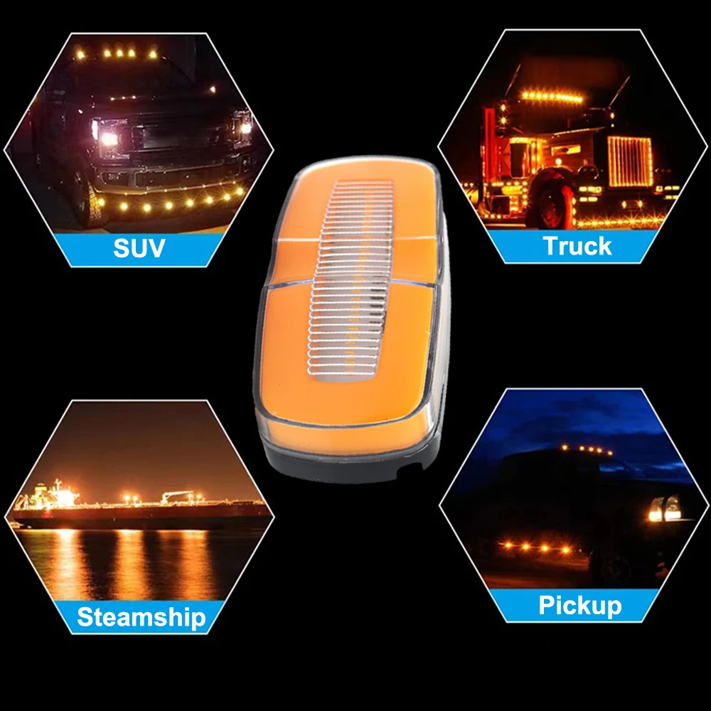 1Pcs Waterproof 24v 12v Amber 28LED Side Marker Lights For Caravan Bus Boat Trucks Side Clearance Marker Light Clearance Lamp