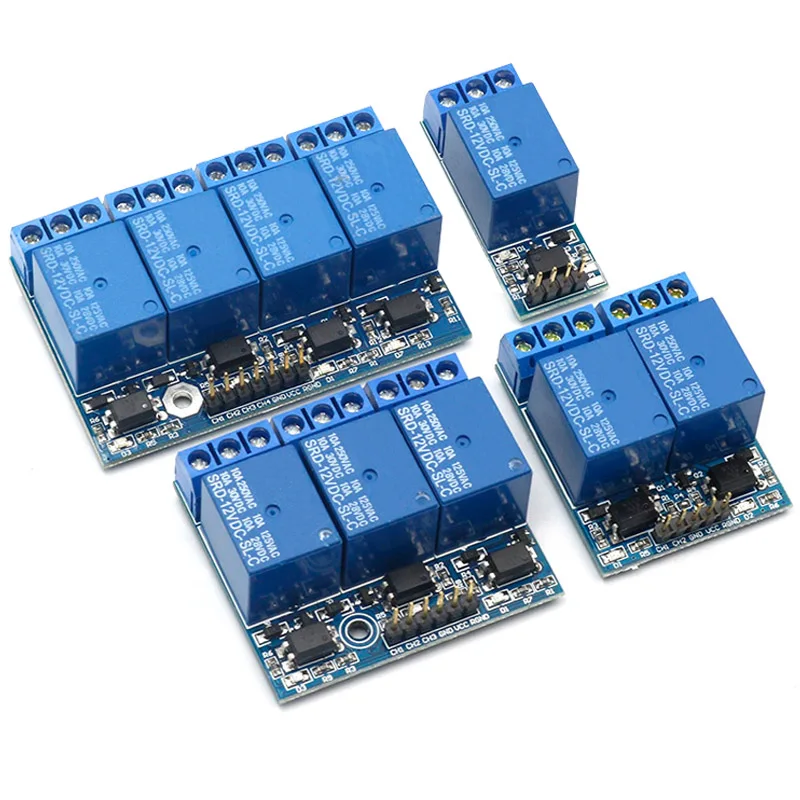 1/2/3/4/8 relay module TTL with optocoupler isolation compatible with 3.3V/5V/12V high level trigger