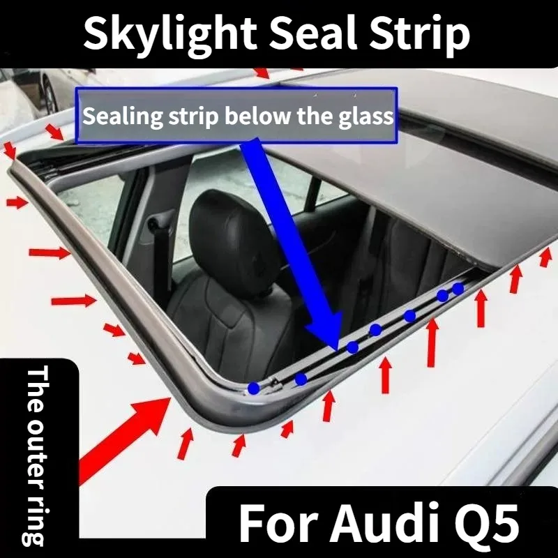 Suitable for Audi Q5 Sunroof Glass Waterproof Strip Roof Sealing Strip Rubber Anti-watering Sound Insulation Strips