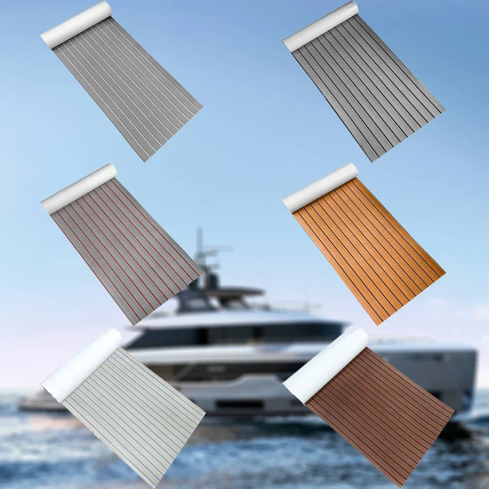 2.4*0.5M Boat Decking Sheet Self-Adhesive Non-Skid EVA Foam Carpet for Sea Deck Marine Yacht RV Boat Floor Mats and Decking Pads