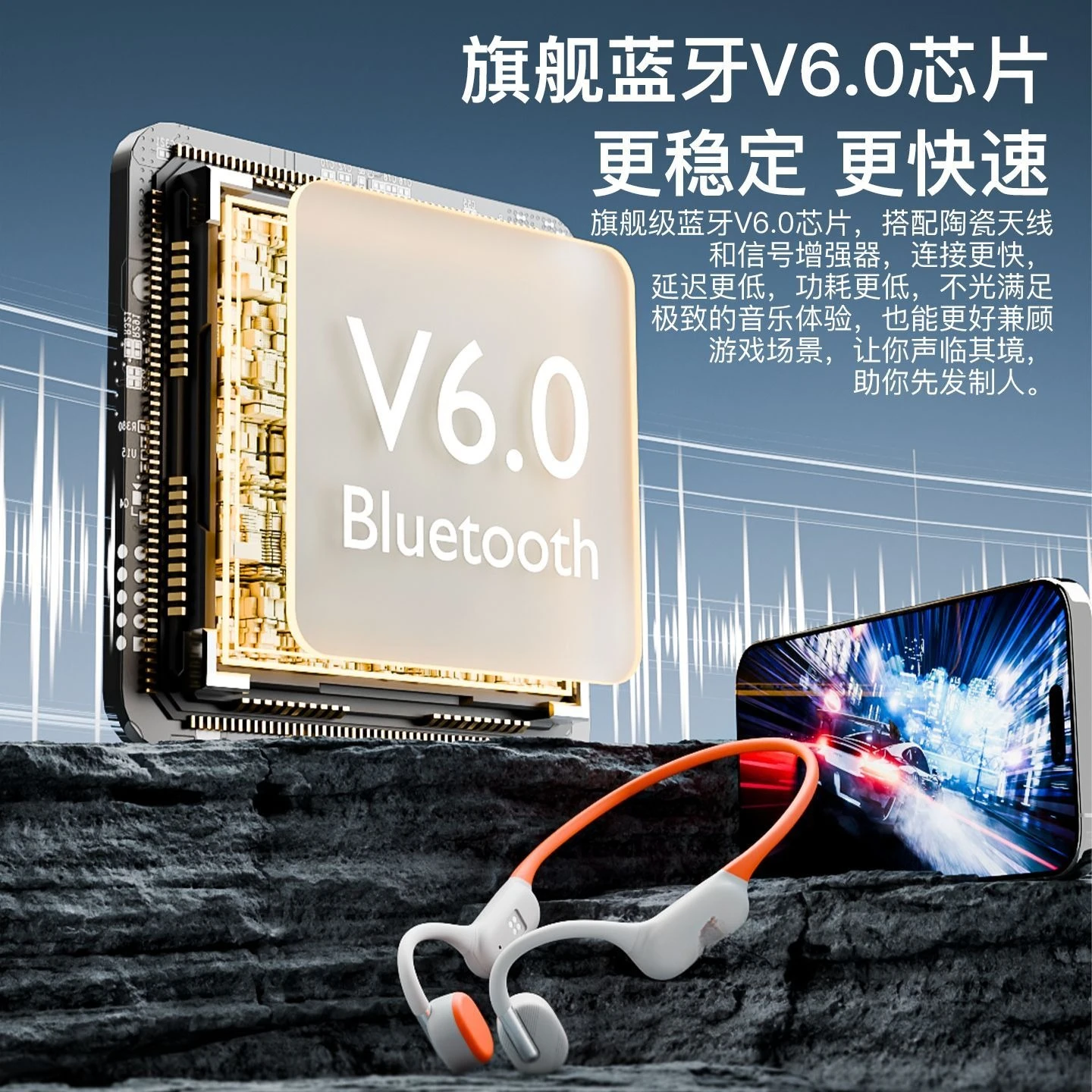 S820 Bone Conduction Bluetooth Wireless Headset Swimming Waterproof Special Running and Cycling Sports Memory Long Battery Life
