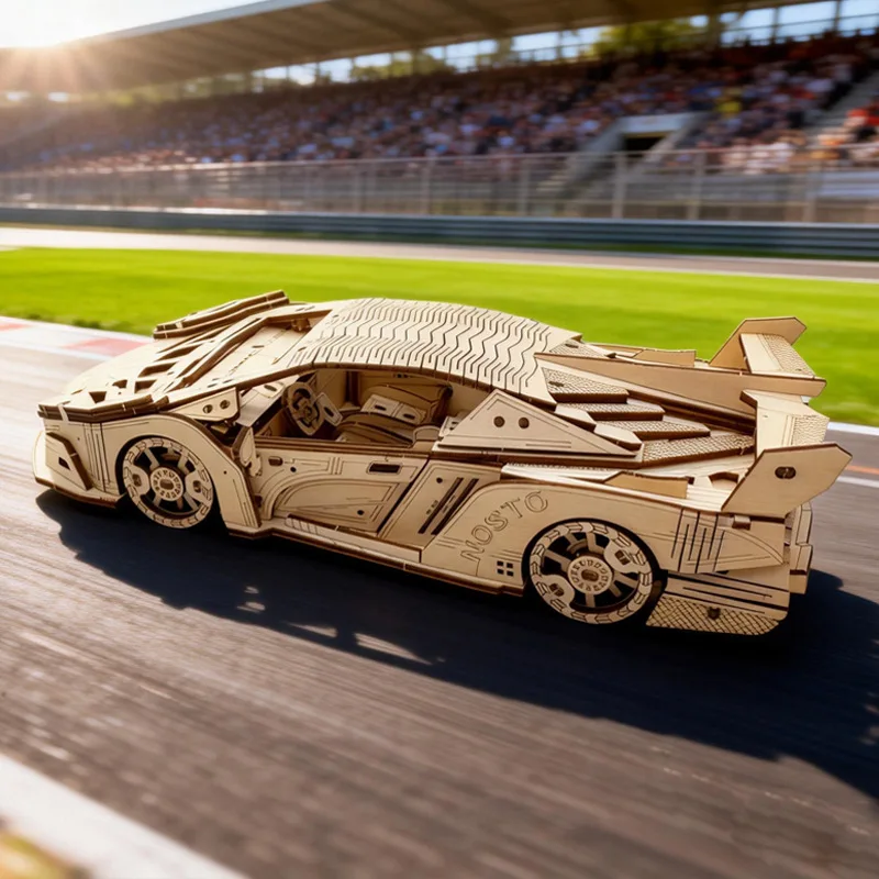 

3D Wooden cooperate with Sports Car 3D puzzle Sports Car Model Fun and Educational DIY Gift Christmas Gift Holiday Gift