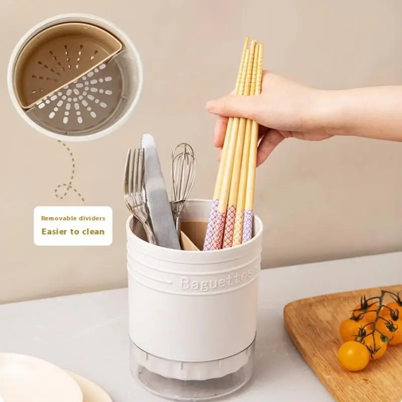 1Pcs Cutlery Storage Holder Plastic Multi Functional Drain Chopstick Tableware Knife Spoon Fork Chopstick Container Kitchen Tool