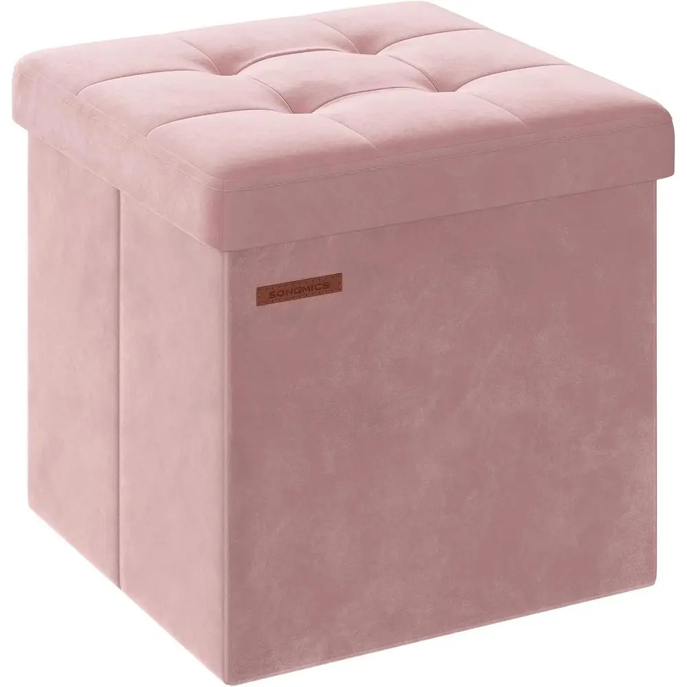 

Small Storage Ottoman, olding Ottoman Cube, 15 x 15 x 15 Inches, ootstool, ootrest, 11 Gal. (43 L), Velvet Surace, or Bedroom, L