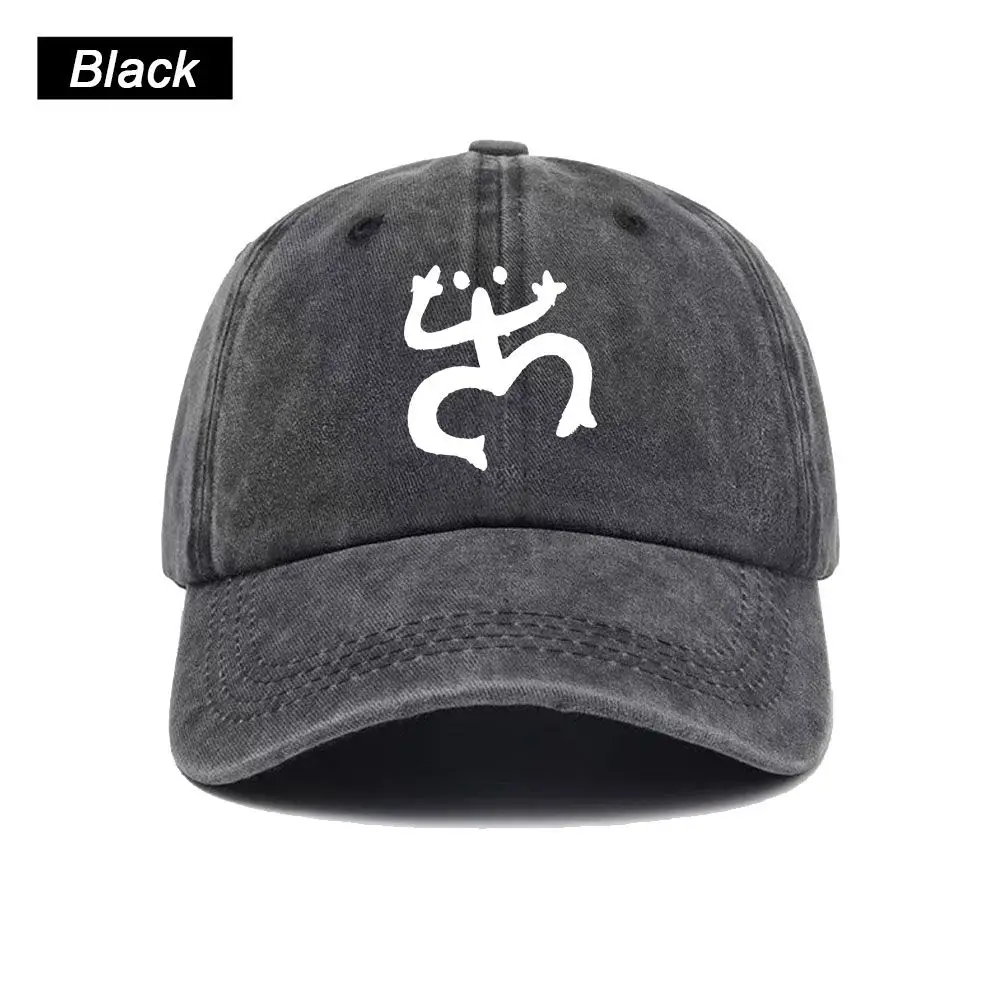 Vintage Washed Baseball Cap Puerto Rico Taino Frog Print Graphic Unisex Streetwear Casual Trucker Style Summer Cotton Sun Hat