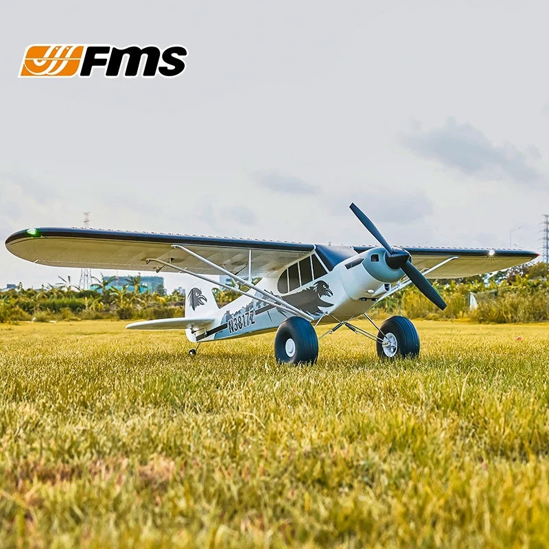 FMS RC Airplane 1300mm PA-18 Fixed Wing RC Electric Trainer Aircraft Foam Model Two-Section Fuselage RC Model Aircraft Gift