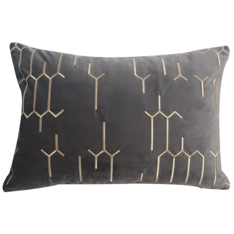 GUVINCI Black Gold Foil Geometric Splicing Throw Pillow Cover Modern Metropolitan Style Home Decor Cushion Case 50x50cm For Sofa