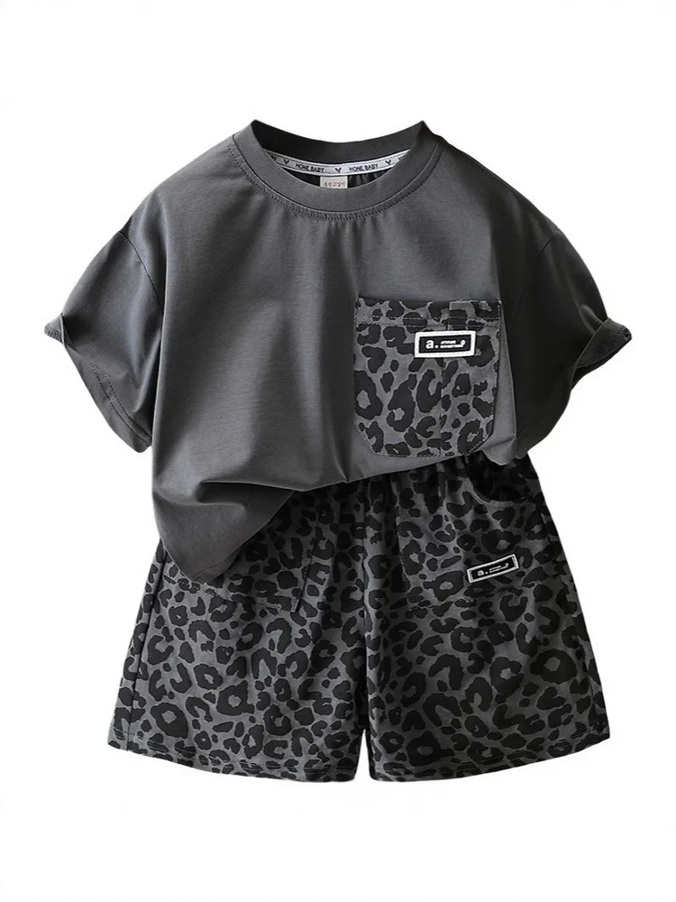 

Новая летняя детская уличная одежда, футболки с короткими рукавами для мальчиков + шорты, 2 шт./компл., детский костюм для отдыха для малышей, От 2 до 11 лет