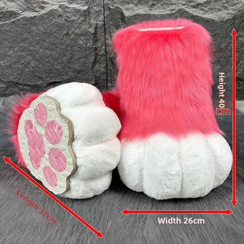 Fursuit Feet Paw Shoes Kit Plush Furry Boots Fursuit Costume Paw Shoes Halloween Accessories Cosplay Costume Comic Exhibition - view 6