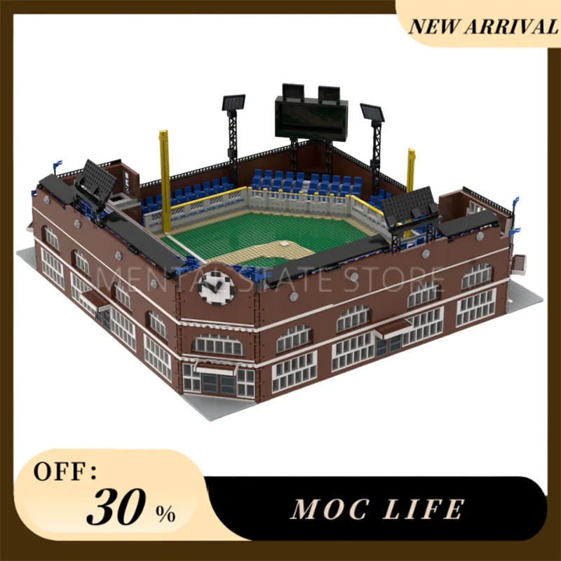 NEW 7313PCS Customized MOC Baseball Stadium - Minifigure Scale Building Blocks Technology Bricks DIY Creative Assembly Toy Gifts