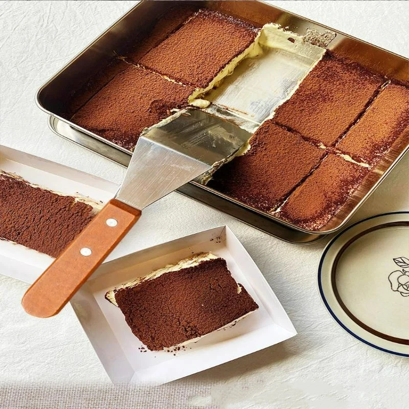 Hot！Non-Slip Stainless Steel Long Cake Mold BakingTray Rectangular Tiramisu Cake Base DlY Kitchen Cooking Tool