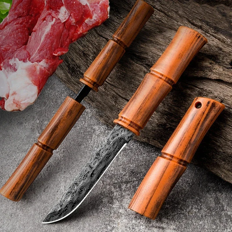 3 inch Kitchen Boning Knife Chef Utility Knives Meat Cleaver Fruit Fish Knife ABS Handle Hand-forged Butcher Knife With Cover