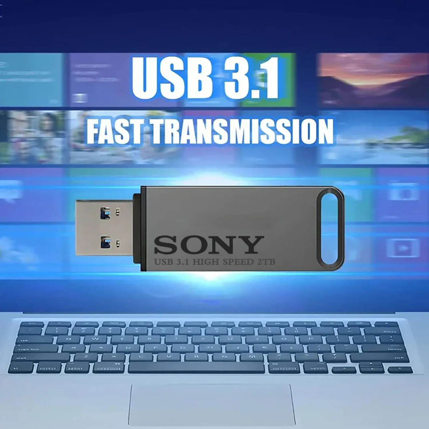 SONY-Clé USB haute vitesse pour téléphone Xiaomi, clé USB en métal, mémoire portable, 2 To, 1 To, 512 Go, 256 Go