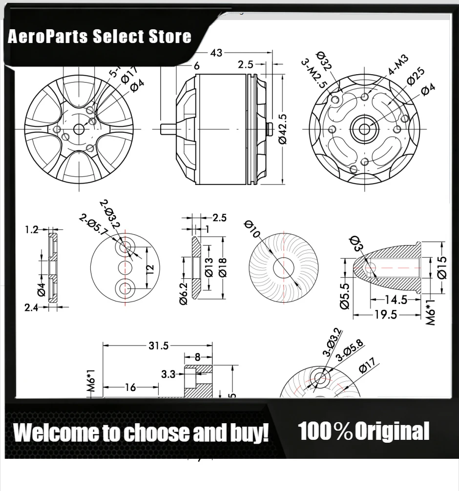 APStoreT-Power MN3515 Dc Brushless Air-craft Engine Ultralight KV400 For Middle Dr-one Quadcopter With Efficiency And Power