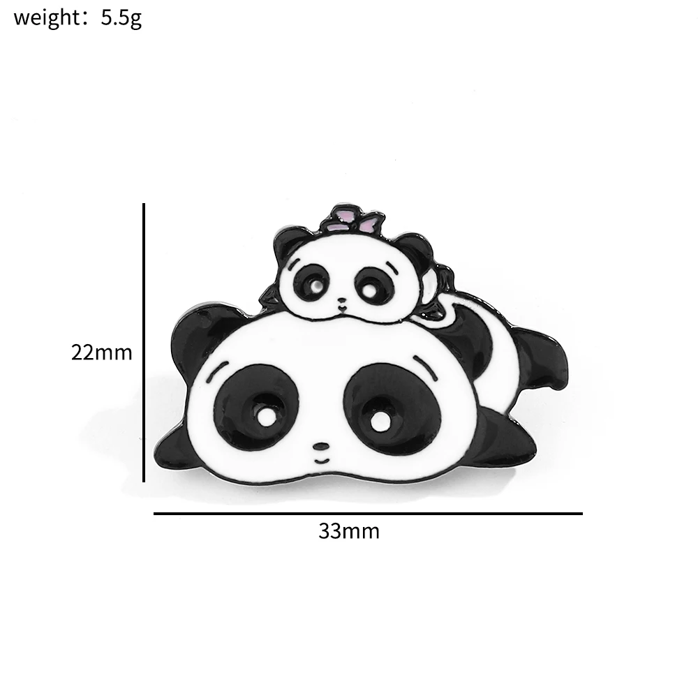 7 قطع لطيف الباندا أنيمي الكرتون بروش مضحك الفردية المينا شارة معدنية مجوهرات على ظهره الملابس والاكسسوارات هدية #5