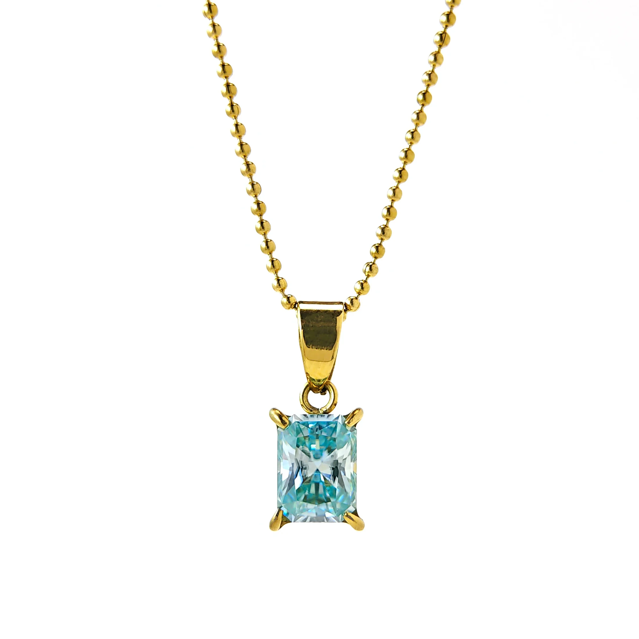 

1 шт. Кулон-подвеска с синтетическим муассанитом 2.0 карата, элегантное стильное ожерелье.