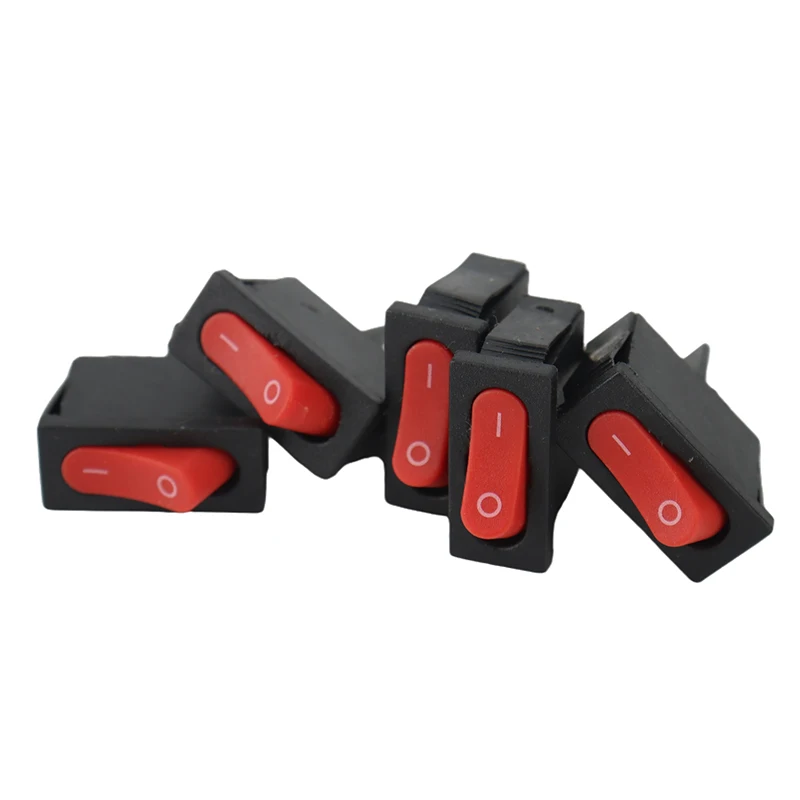 5Pcs 10x22mm KCD1-110 Black Super Thin Rocker Switch NO/OFF 2 Pin Small Instrument Power Switch