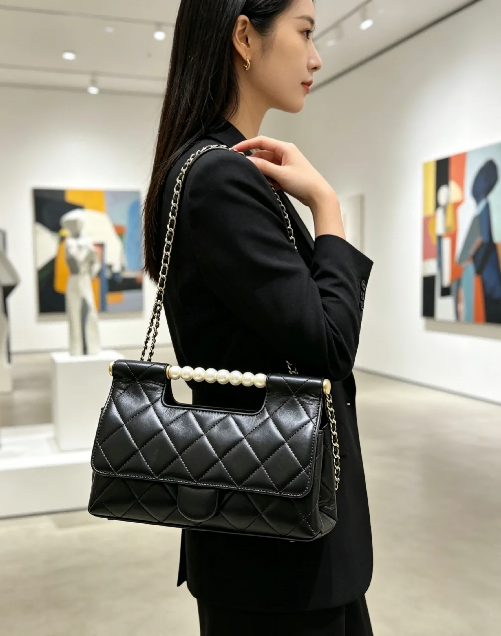 

Vintage Leather shoulder bag Design Women's Crossbody Bag Luxury Fashion Chain Strap Shoulder Bag Small Square Bag