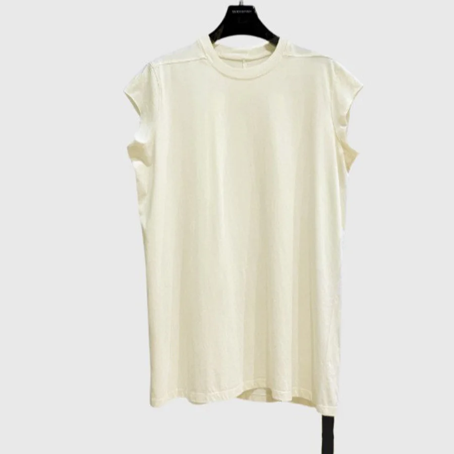 

Owen Seak Men's Vast Cotton T Shirt Oversized Tops Tees Summer Men's Clothing Singlet Black White Underwaist