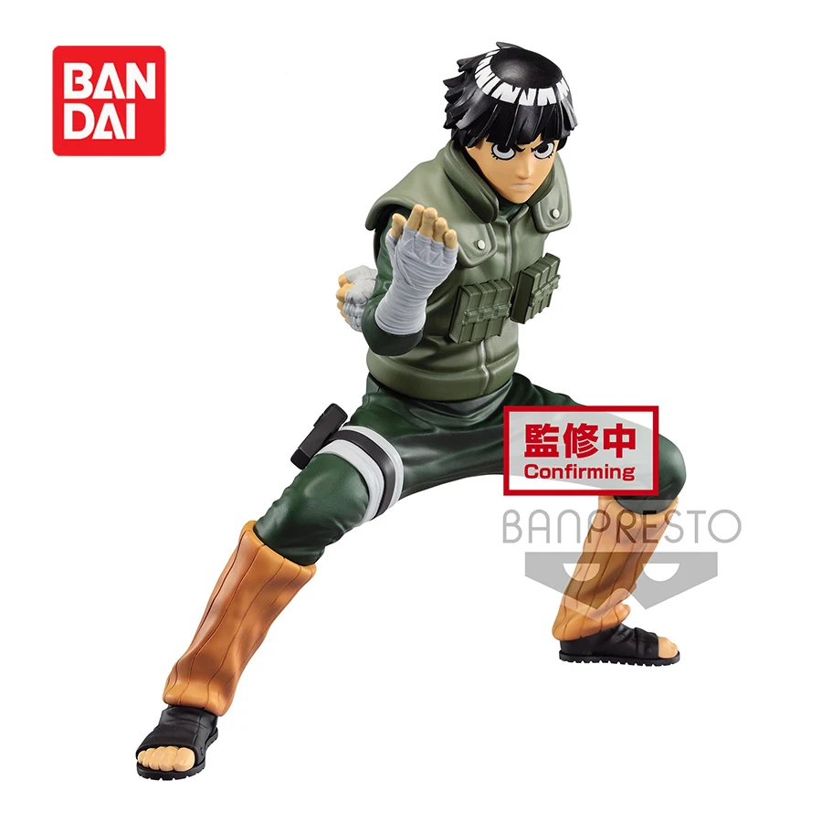 Original Bandai Anime Naruto Figurines VIBRATION STARS Rock Lee PVC Action Figure 150mm Collectible Model Toys For Children