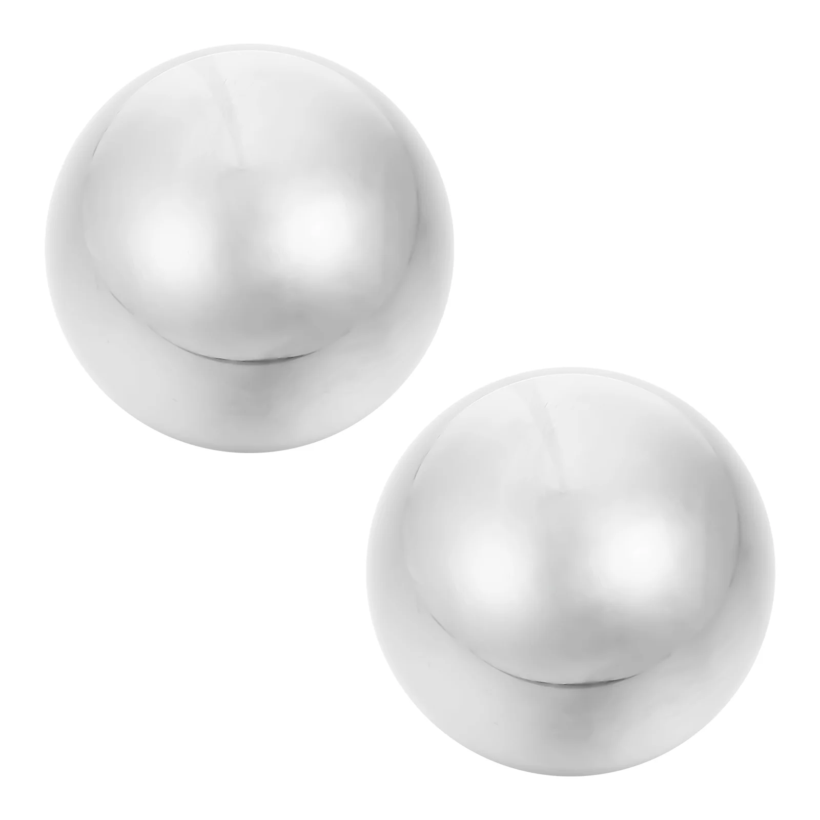 2 Pcs Wrist Massager Stainless Steel Ball Handballs Massagers Metal Exercise Silver Fitness