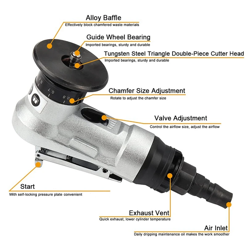 Chamfering Machine Set And Replaceable Blades Metal Manual Linear Pneumatic Chamfering Tool For Metal Trimming