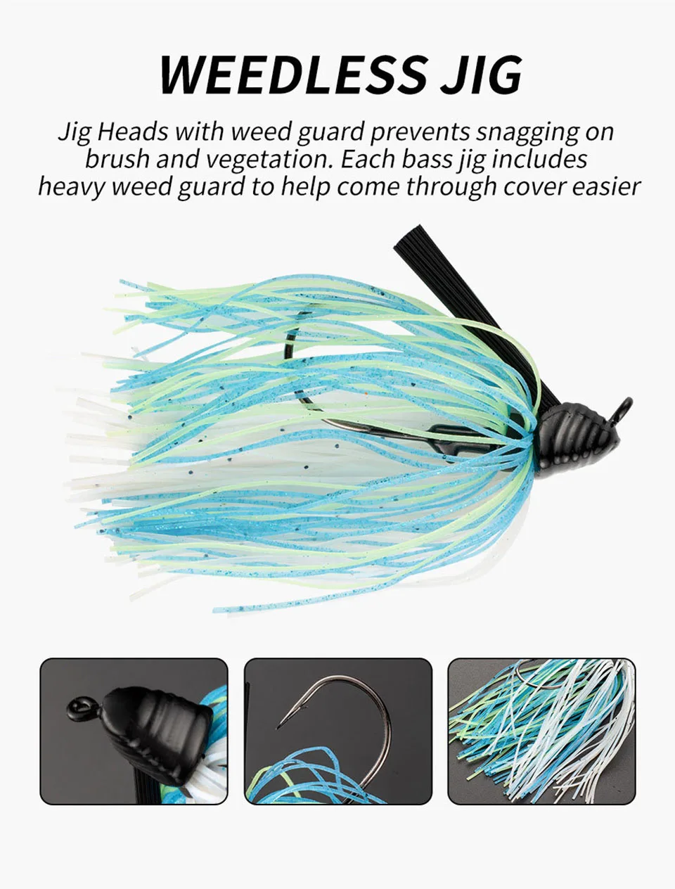 Walk Fish 1 Stück Chatter bait Köder 7g 10g 14g Spinner Köder Angeln Köder Jig Head Buzz bait für Bass Hecht Zander Spinner bait Angeln – Detail 7