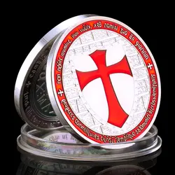 Knight Templar Badge Silver Plated Coin Collectible Souvenir Gift Knight Commemorative Coin