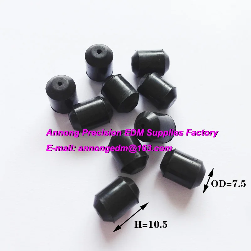 

10PCS of EDM Rubber Seals (Ø7.5x10.5H) for 0.3-3.0mm, EDM Tube Seals for Agie Char milles Sodic small hole drilling EDM machines