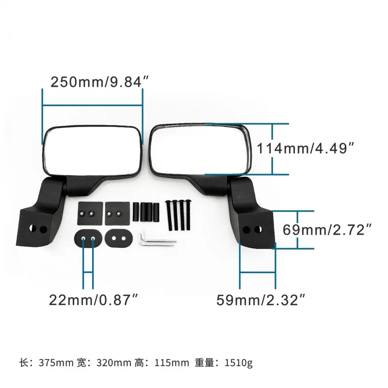 Goofit Scrambling Motorcycle Rearview Mirror Rearview Mirror All-Terrain Vehicle Utv Rearview Mirror Polaris Ranger Car