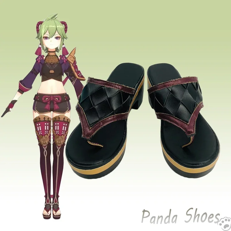 أحذية جينشين إمباكت كوكي شينوبو التأثيرية لعبة أنيمي كوس قباقيب أحذية لعبة أزياء تنكرية أحذية الدعامة لحفلات الهالوين