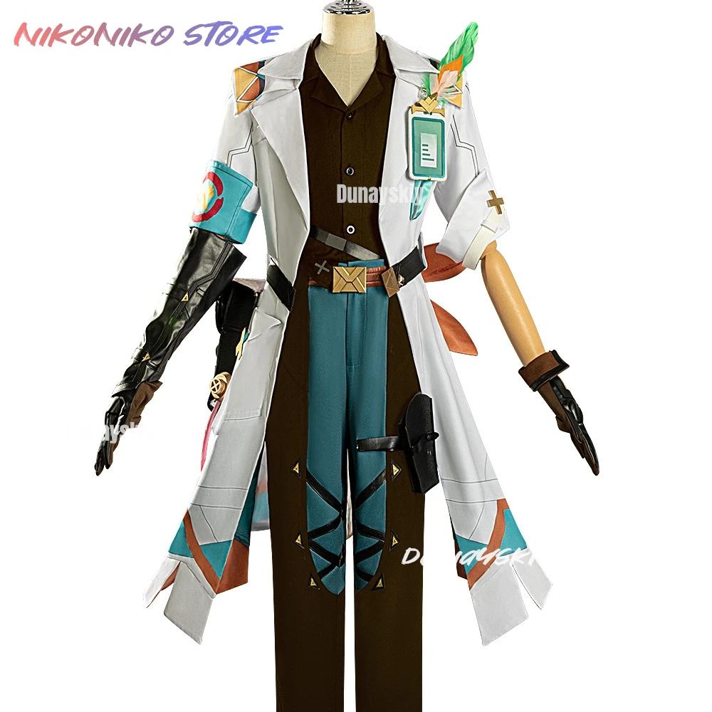 جينشين إمباكت إيفا أزياء تنكرية شعر مستعار معطف أبيض زي موحد قبعة حقيبة الدعائم مجموعة كاملة الرجال النساء الفتيات Tlalocan حفلة الهالوين