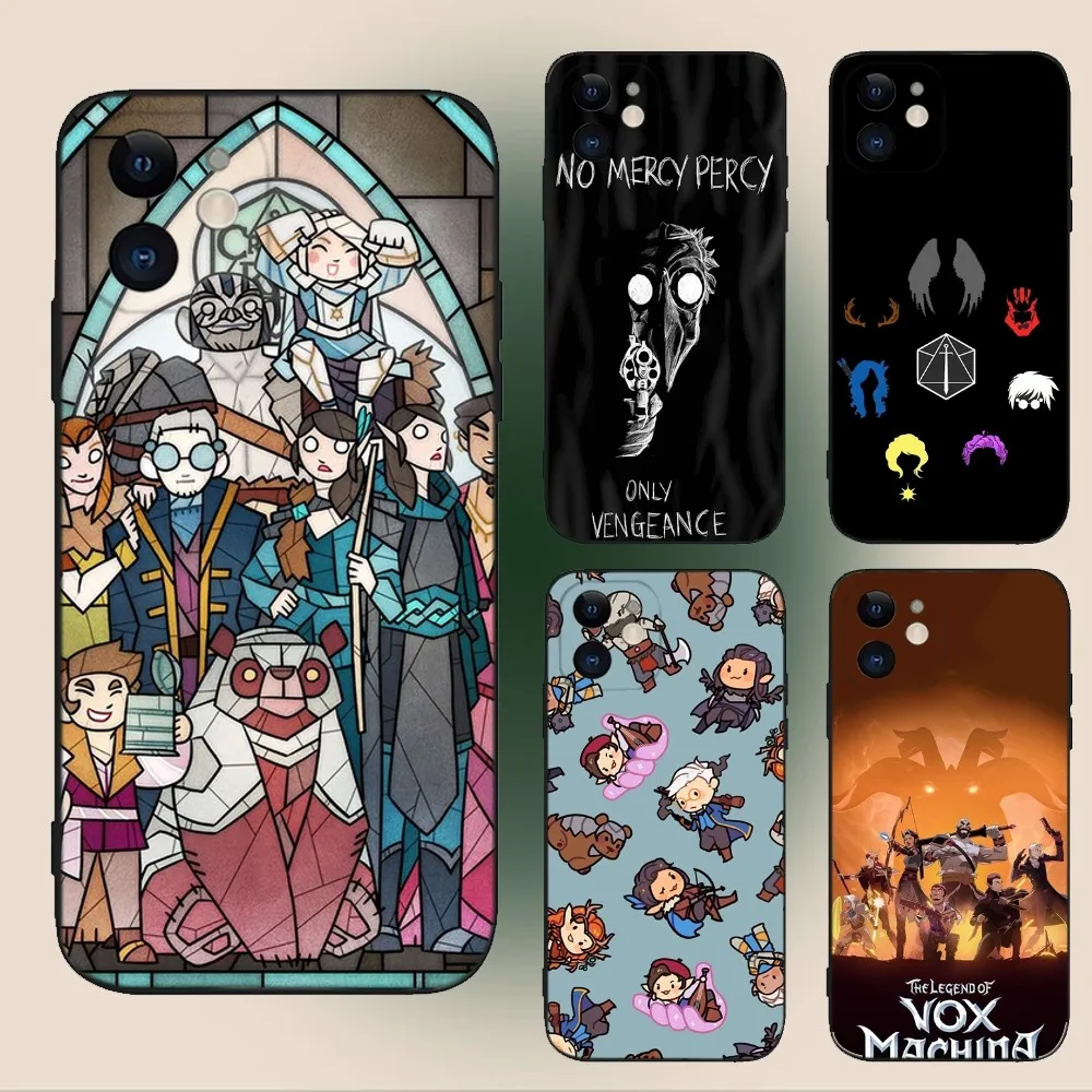 Cartoon L-Legend V-Vox Machina  Phone Case For iPhone 15,14,13,12,11,Plus,Pro Max,XS,X,XR,SE,Mini,8,7 Soft Silicone Black Cover