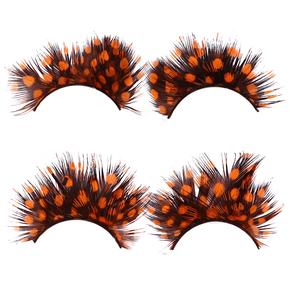 

2 Pairs False Eyelashes Dramatic Party Halloween Costume Lashes Dense Reusable Bright Color Beautiful Wearing