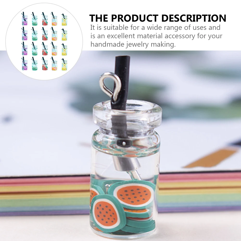 

20 Pcs Mini Beverage Bottle Accessories DIY Pendant Charms for Crafts Cute Pendants Keychain Accessory Crafting
