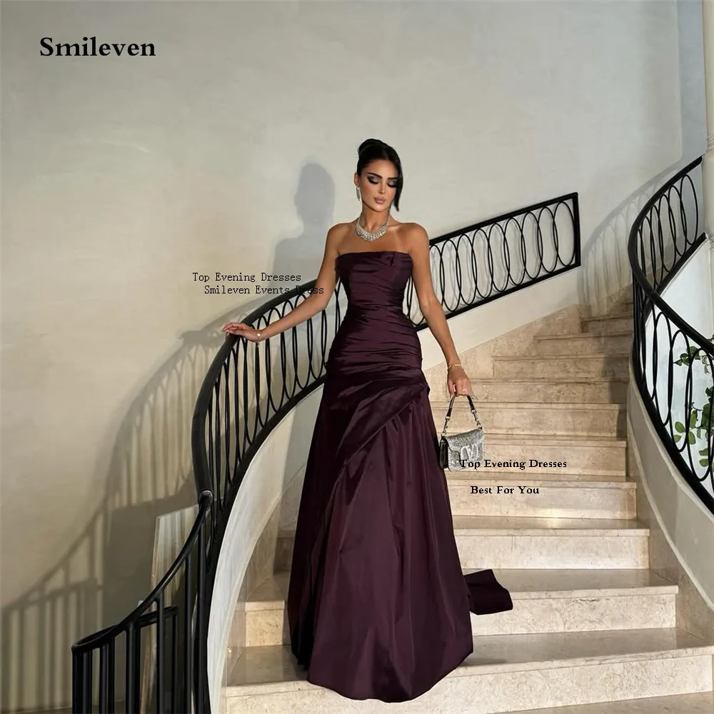 

Smileven Sexy Sweetheart Evening Dress Pleats Strapless Prom Party Dresses Women Maxi Prom Gowns Customized