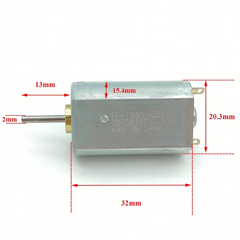 Mabuchi FF-180PH-2667 Mini 180 Motor DC 2.4V 3V 3.7V 5V 6V 15800RPM High Speed Metal Brush Micro 20mm Electric Motor Toy Model