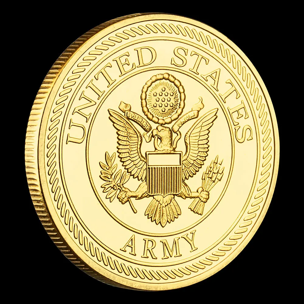 United States Army 82ND Airborne Division Souvenir Golden Plated Challenge Coin US Military Commemorative Coin Art