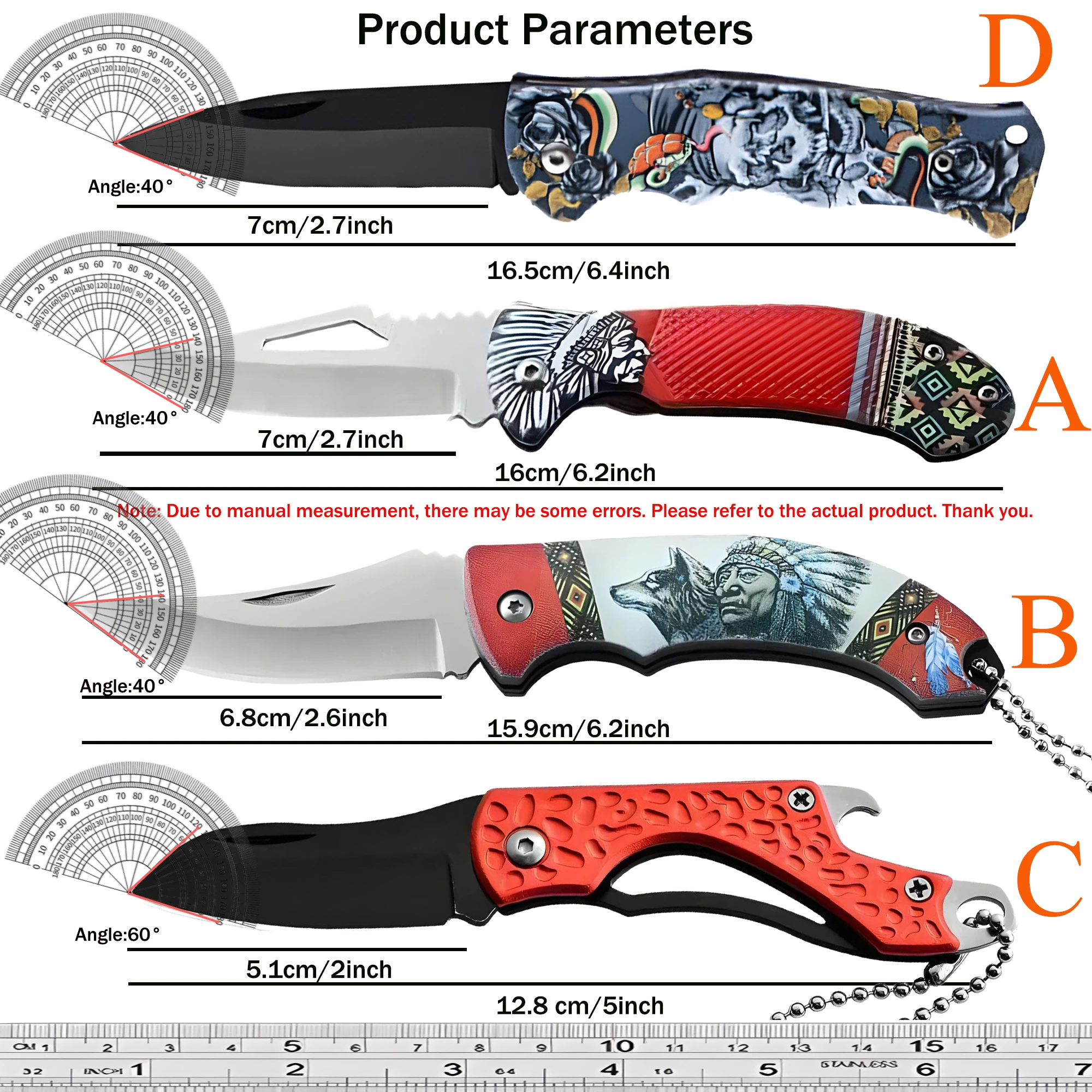 1/2/4PCS,Folding Knife Stainless Steel Folding Fruit Vegetable Peeling Paring Knife Cooking knife Portable Knife Kitchen knife view 2