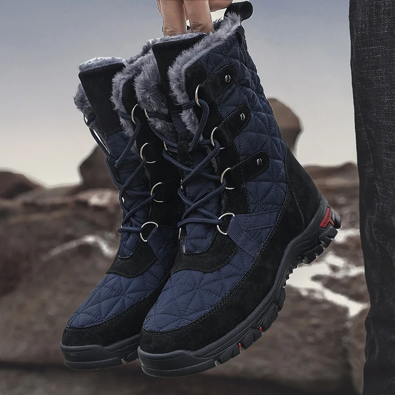 48 yards down snow boots men plus size winter plus velvet warm padded shoes anti-slip 46 northeast cotton boots 47