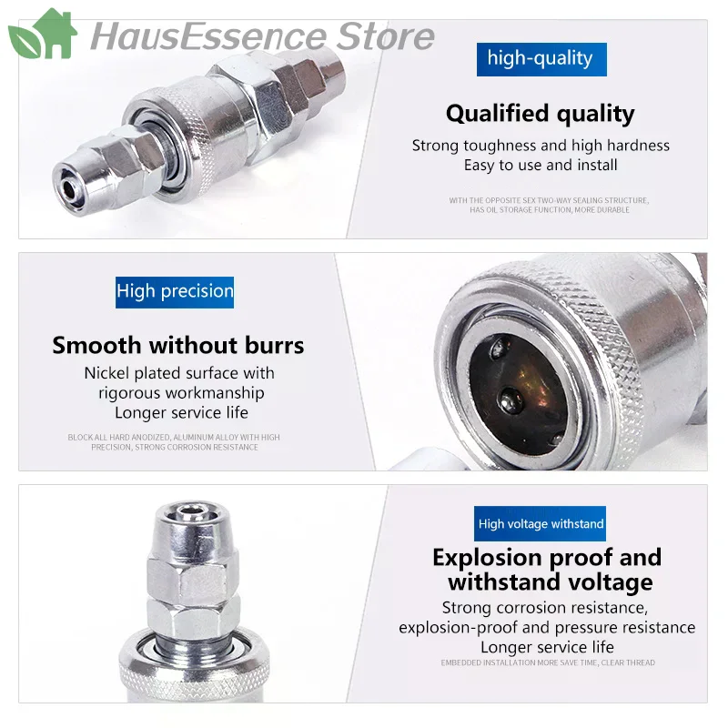 ※2Pcs Pneumatic Fitting C Type High Pressure Coupling 8mm Hose Barb Air Quick Compressor Connector For High Quality