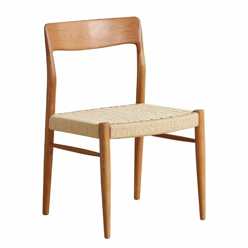 Hot Modern Restaurant dining chair Customized Modern Style Solid Wooden Stool Rattan ASH wood Backrest Dining Chair